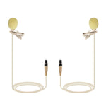 Phenyx Pro Beige Lavalier Lapel Microphone Combo With 3 Pin Mini XLR Jack (Pack of 2)