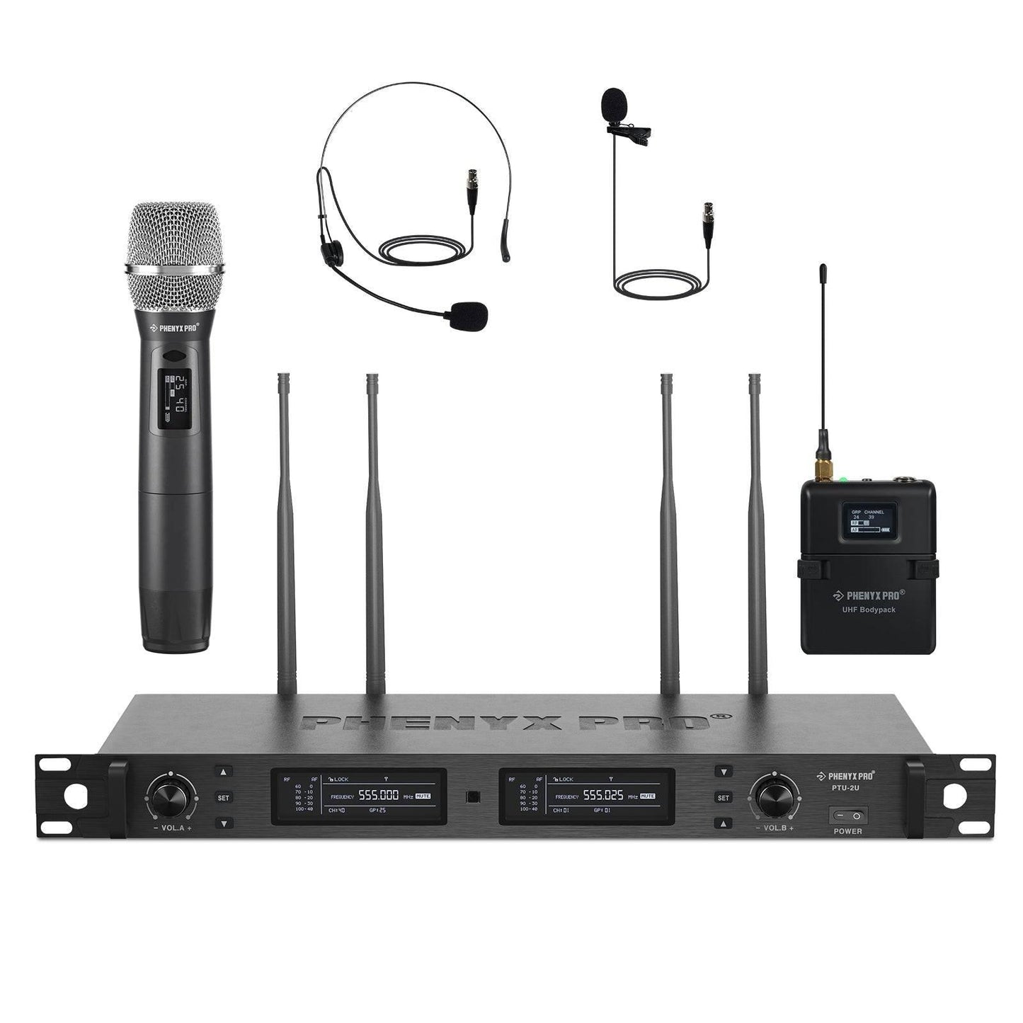 PTU-2U-1H1B | True Diversity Dual Wireless Microphone System - MSM AV - MSMAV