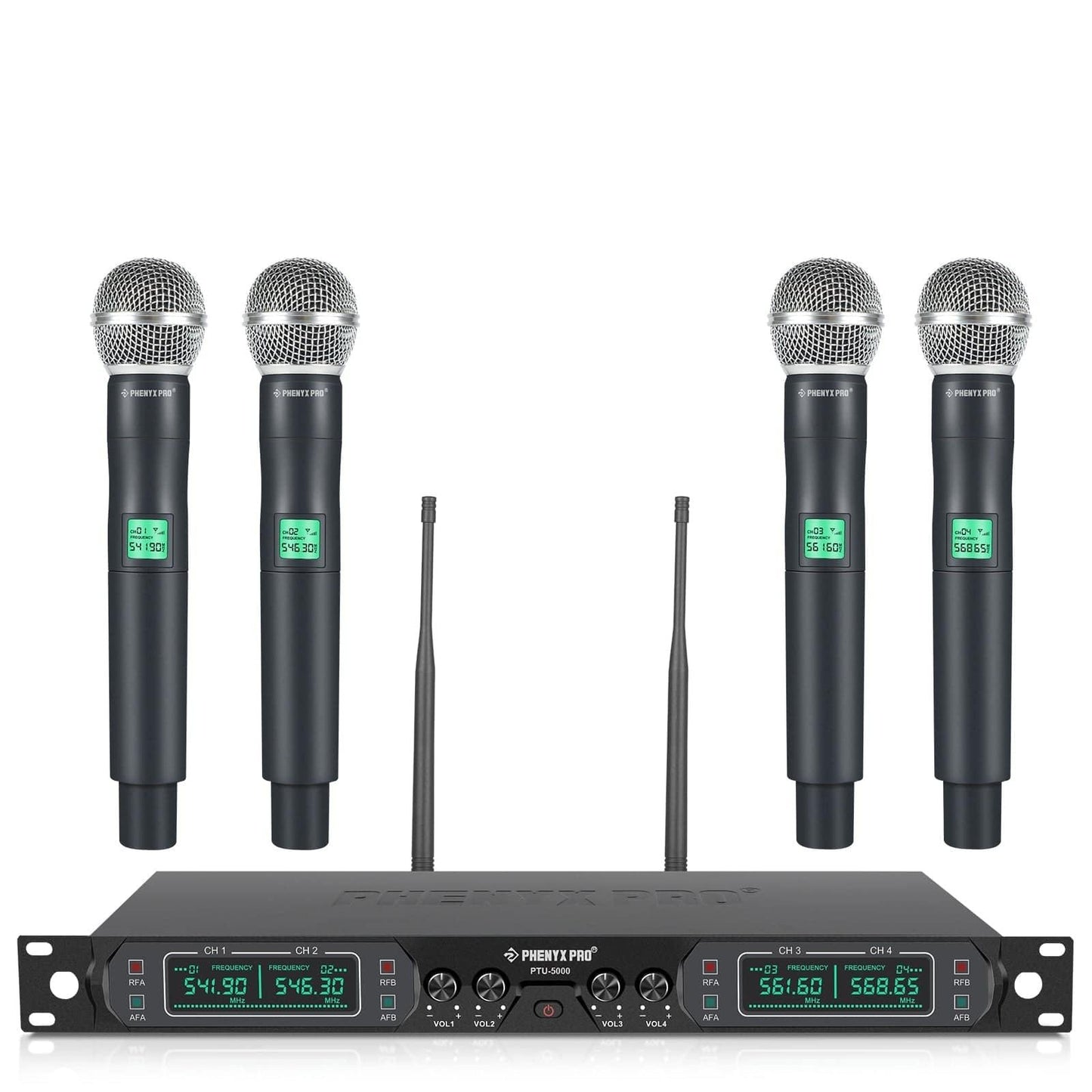 PTU-5000-4H | UHF Fixed Frequency Quad Wireless Microphone System - MSM AV - MSMAV