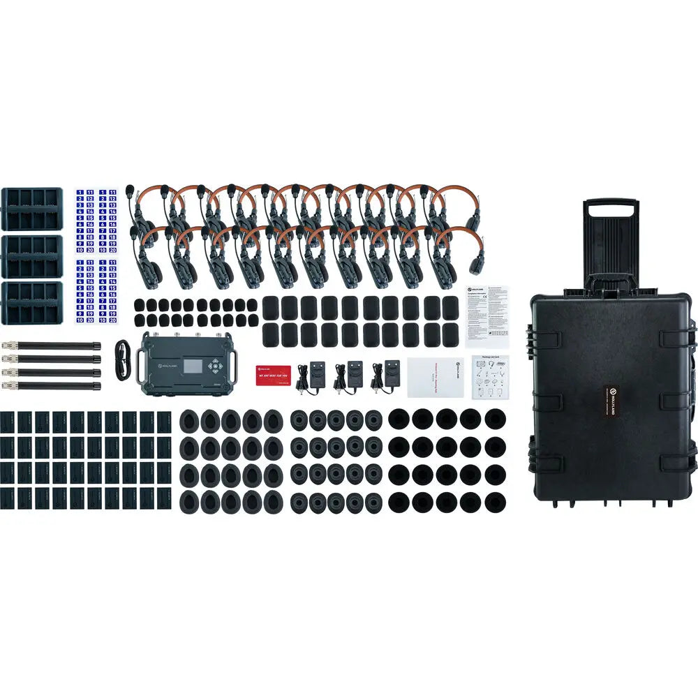 Hollyland Solidcom C1 Pro Roaming Hub 20S Full-Duplex Wireless Intercom System with 20 Single-Ear Headsets (V-Mount), Wireless Transmission, Hollyland at MSMAV