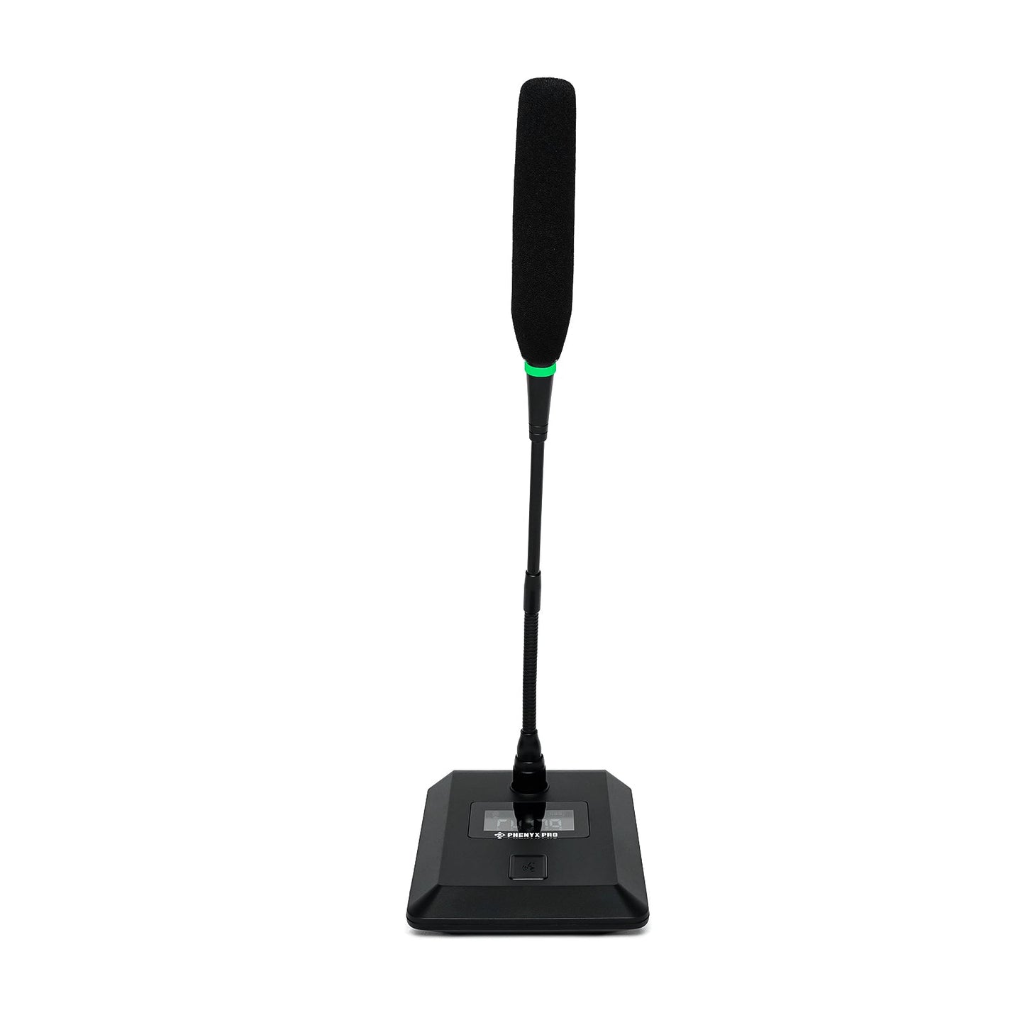 PTC-4 - Black - Gooseneck Mic of Wireless Conference Microphone System - Front - Phenyx Pro 