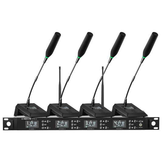 PTC-4 - Black - Wireless Conference Microphone System - Front - Phenyx Pro 