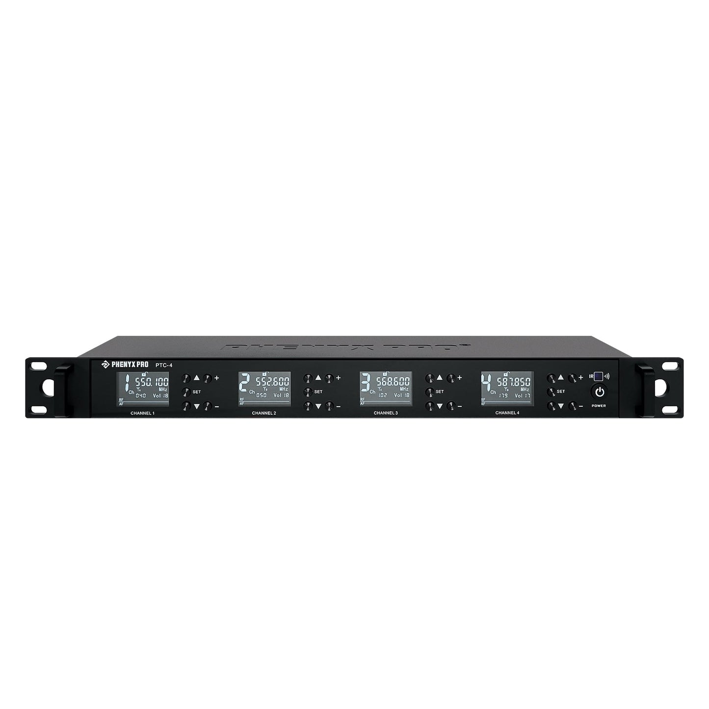 PTC-4 - Black - Wireless Receiver of Conference Microphone System - Front - Phenyx Pro 