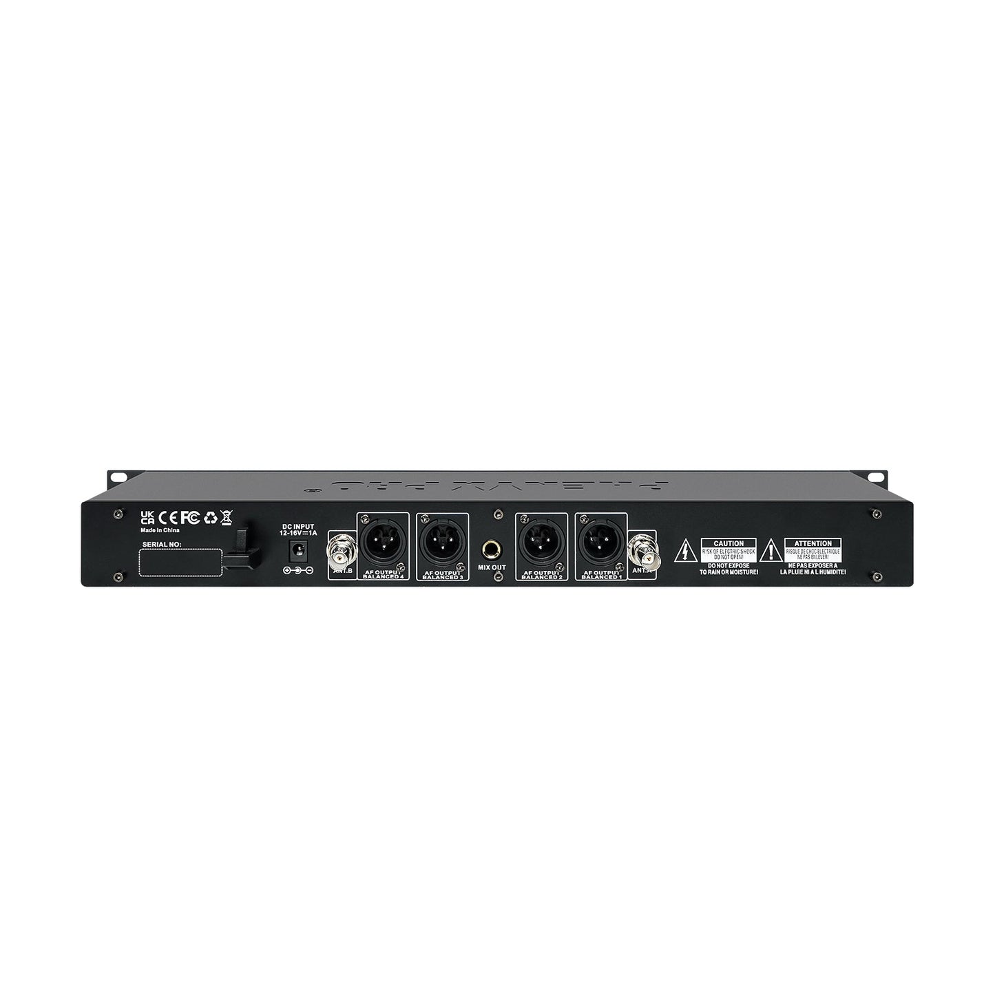 PTC-4 - Black - Wireless Receiver of Conference Microphone System - Rear - Phenyx Pro 