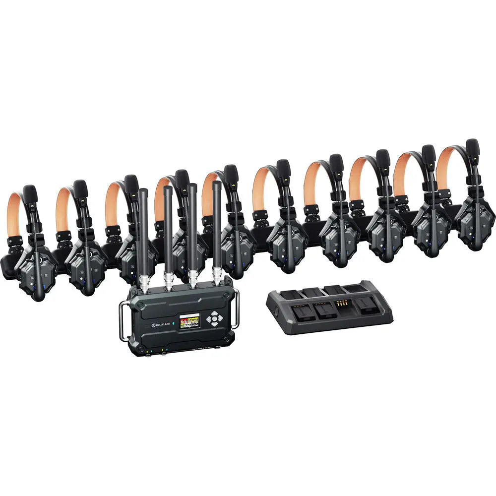 Hollyland Solidcom C1 Pro Roaming Hub 10S Full-Duplex Wireless Intercom System with 10 Single-Ear Headsets | Stocked in AU