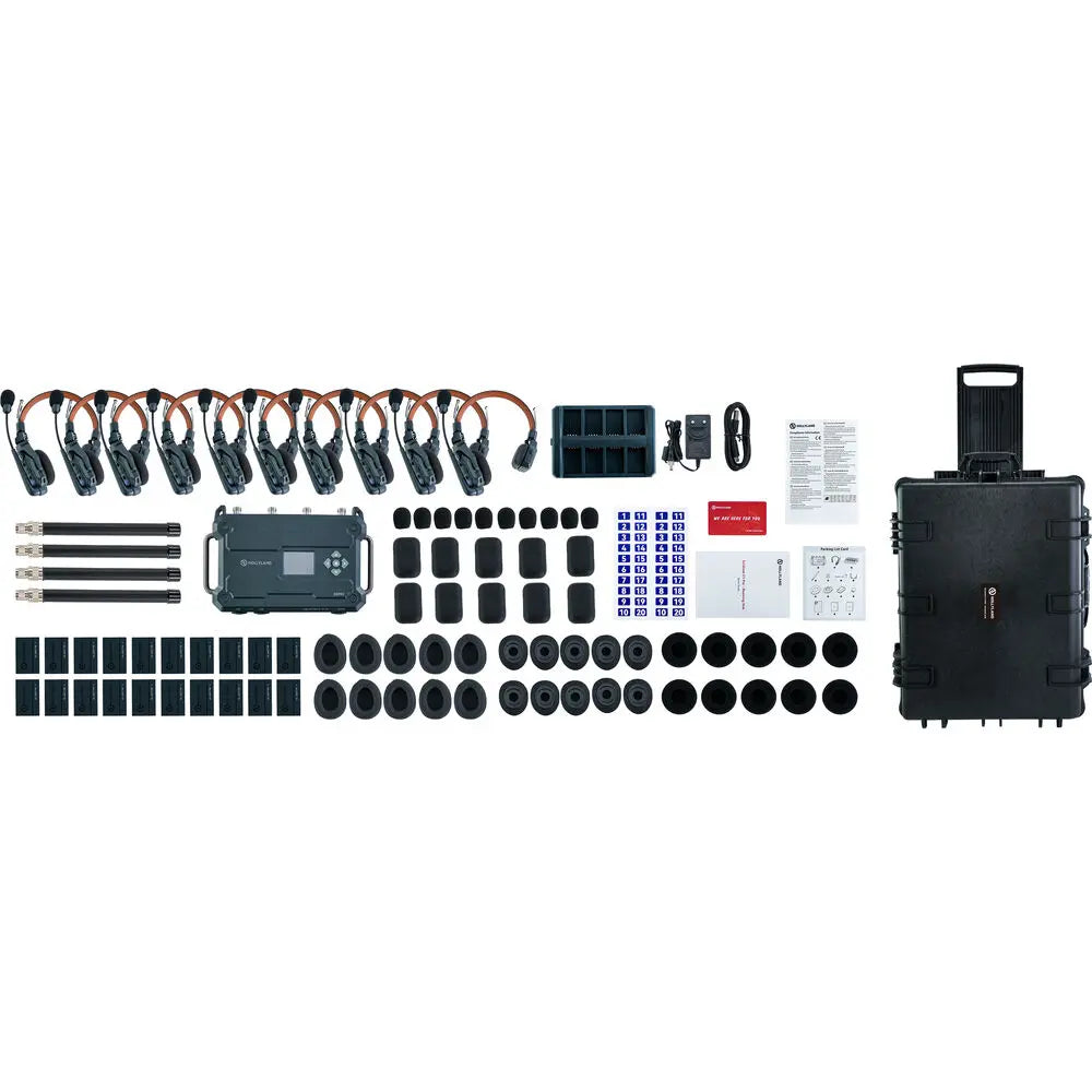 Hollyland Solidcom C1 Pro Roaming Hub 10S Full-Duplex Wireless Intercom System with 10 Single-Ear Headsets | Stocked in AU