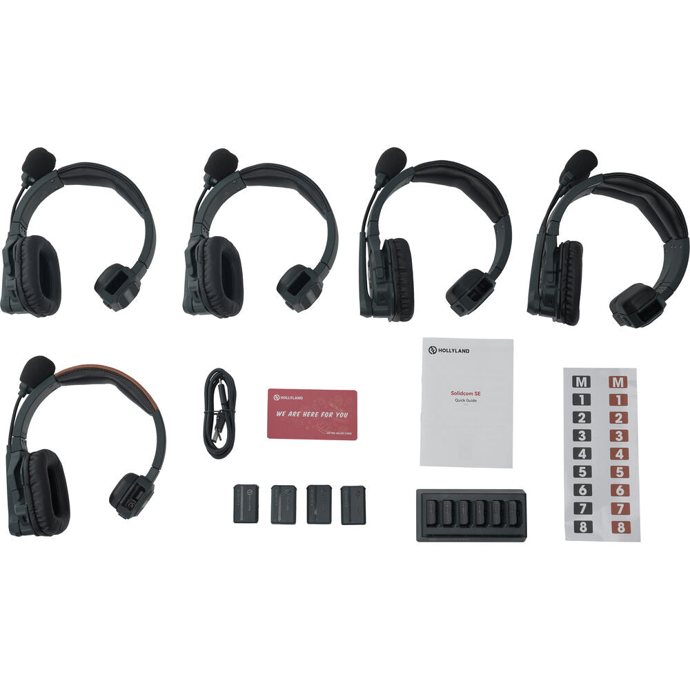 Hollyland Solidcom SE Global 5S 5-Person Full-Duplex Single-Ear Noise-Canceling Headset Intercom System (2.4 GHz) | Stocked in AU