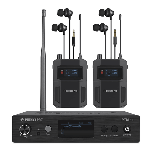 PTM-11-2B | UHF Mono Wireless In-Ear Monitor System w/ 1 Loop Output - MSM AV - MSMAV