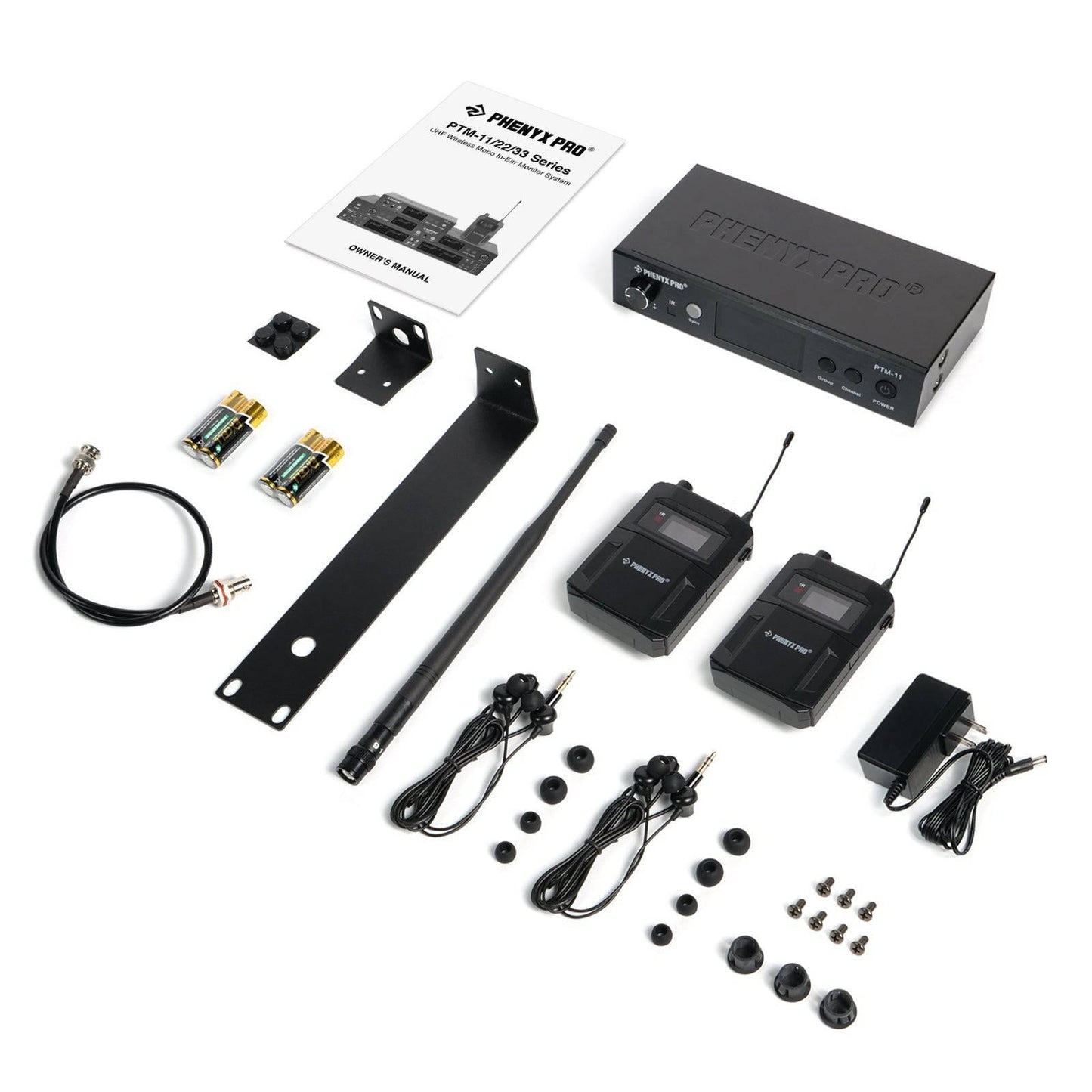 PTM-11-2B | UHF Mono Wireless In-Ear Monitor System w/ 1 Loop Output - MSM AV - MSMAV