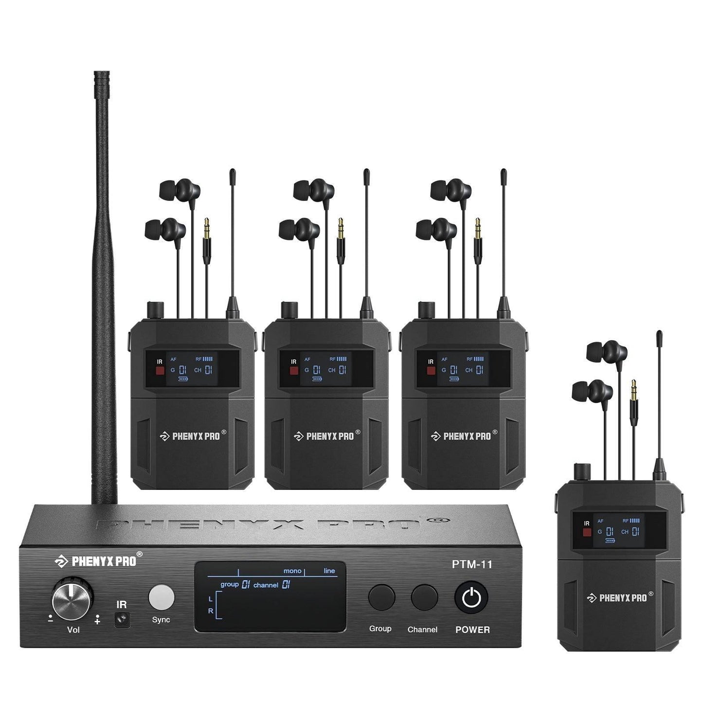 PTM-11-4B | UHF Mono Wireless In-Ear Monitor System w/ 1 Loop Output - MSM AV - MSMAV