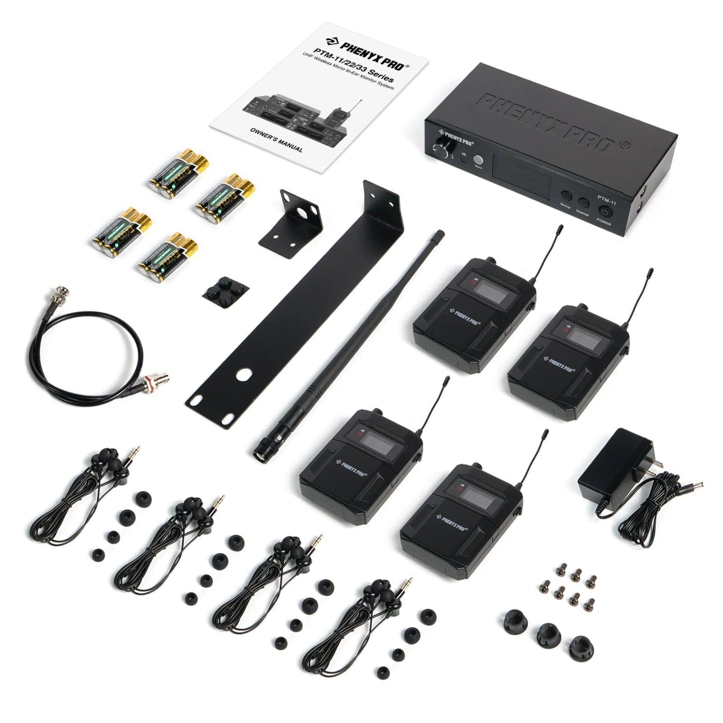 PTM-11-4B | UHF Mono Wireless In-Ear Monitor System w/ 1 Loop Output - MSM AV - MSMAV