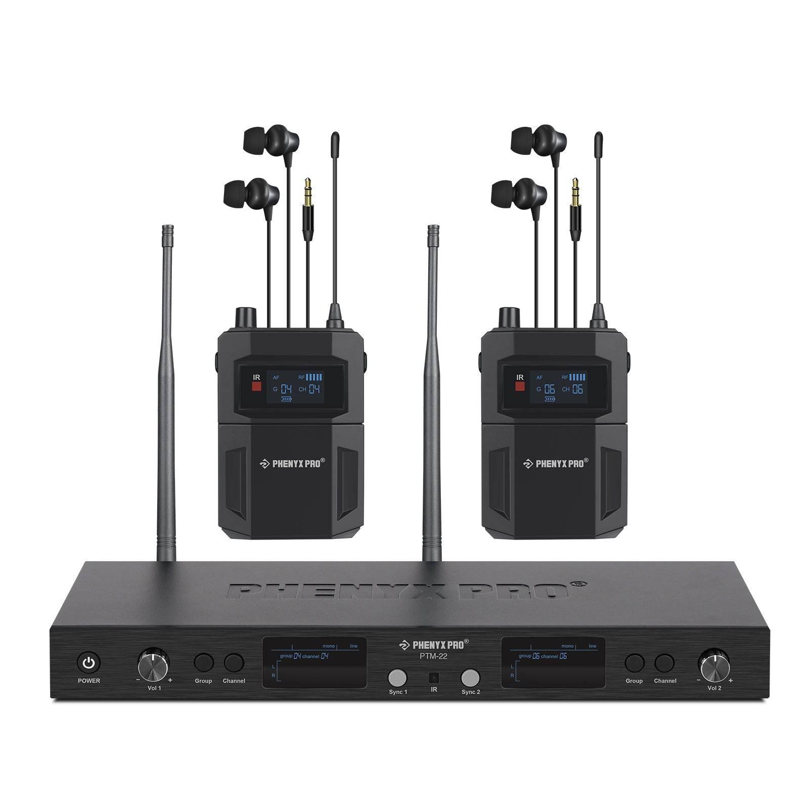 PTM-22-2B | UHF Mono Wireless In-Ear Monitor System w/ 2 Loop Outputs - MSM AV - MSMAV