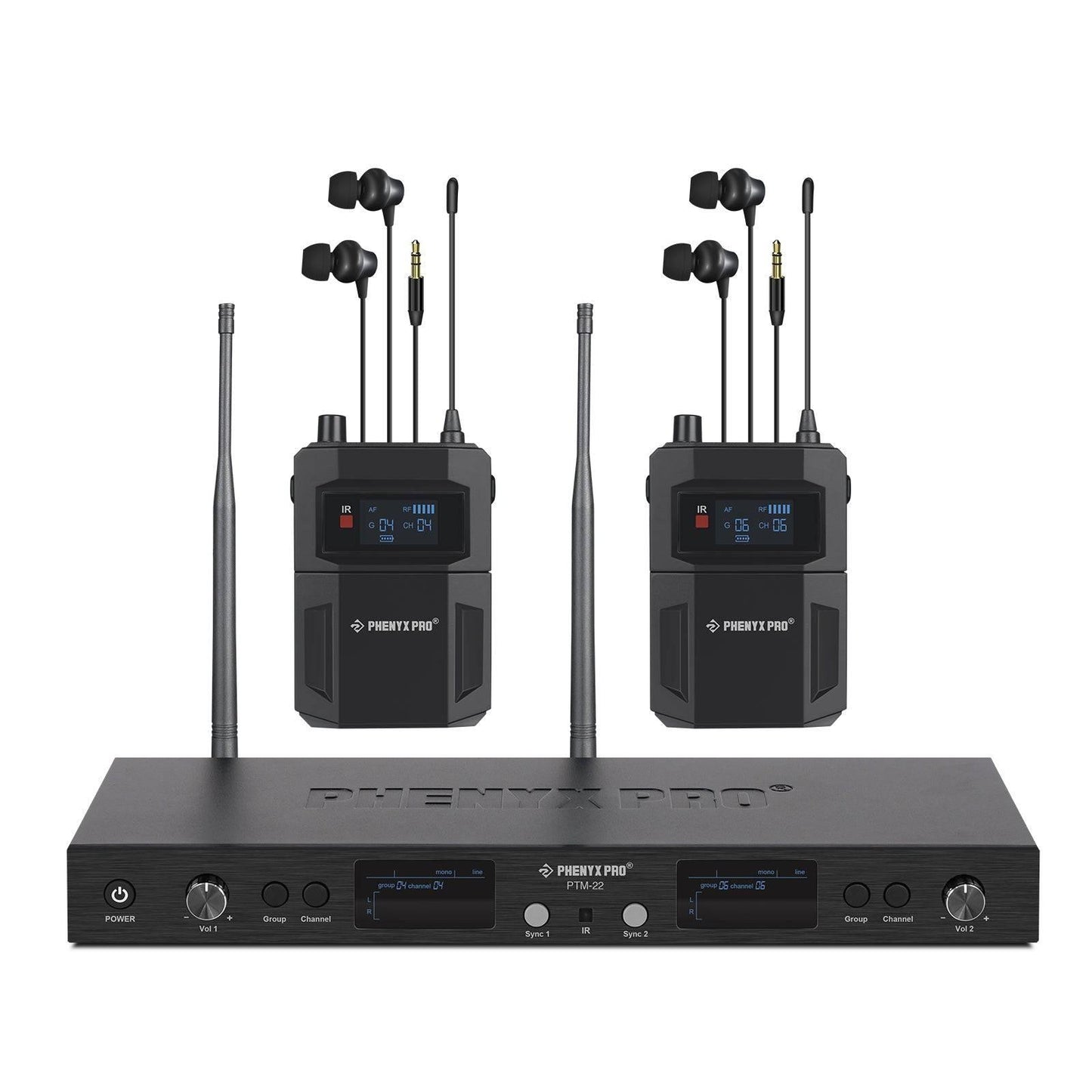 PTM-22-2B | UHF Mono Wireless In-Ear Monitor System w/ 2 Loop Outputs - MSM AV - MSMAV