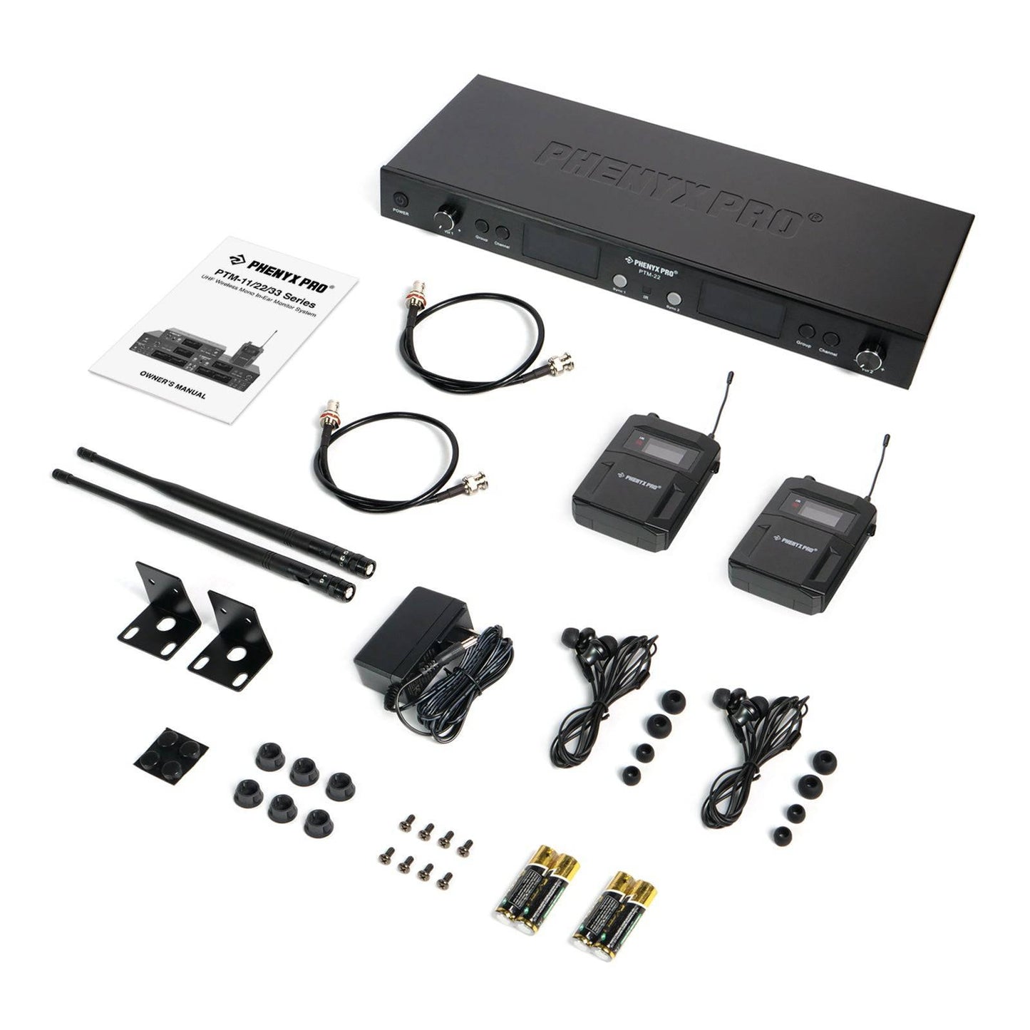 PTM-22-2B | UHF Mono Wireless In-Ear Monitor System w/ 2 Loop Outputs - MSM AV - MSMAV