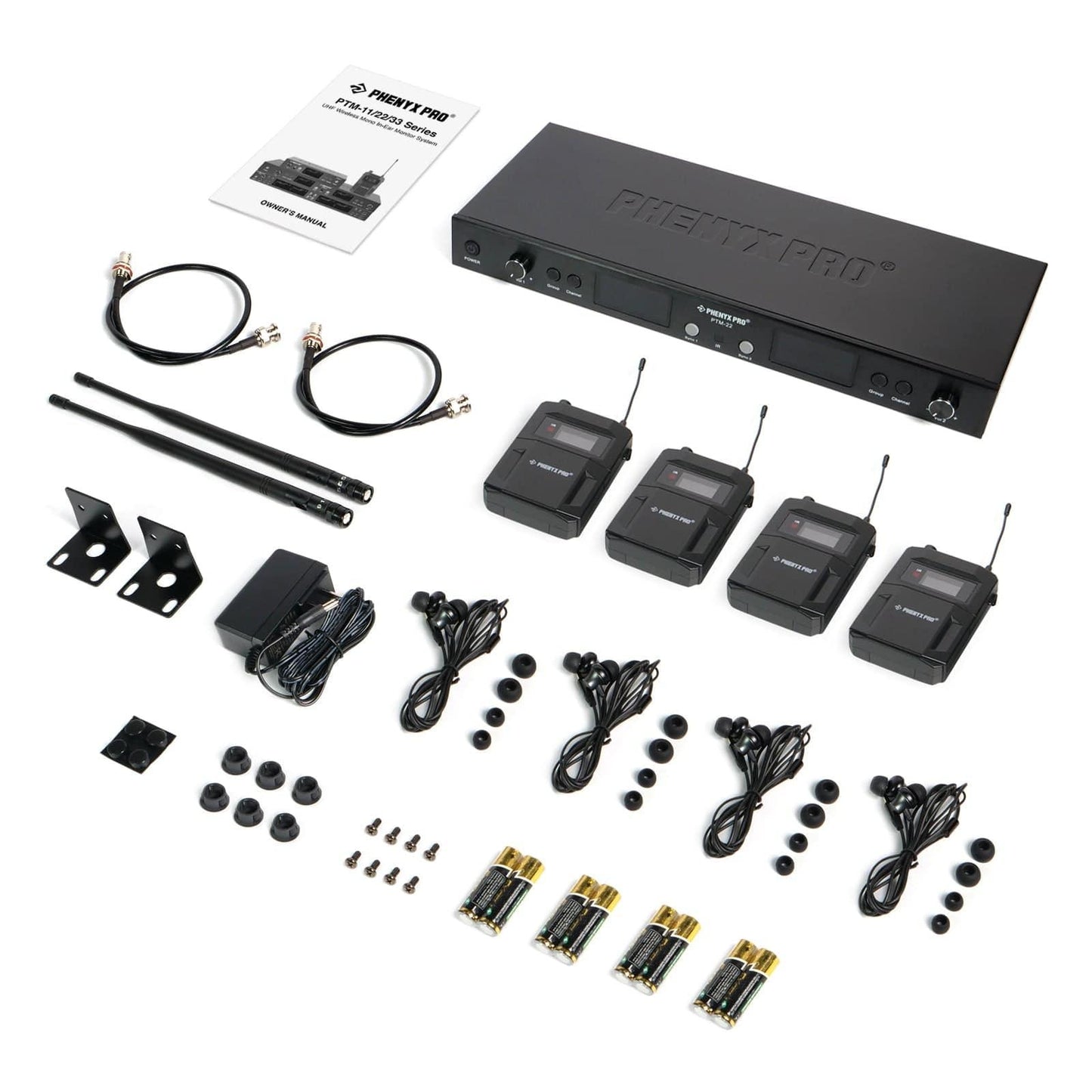 PTM-22-4B | UHF Mono Wireless In-Ear Monitor System w/ 2 Loop Outputs - MSM AV - MSMAV