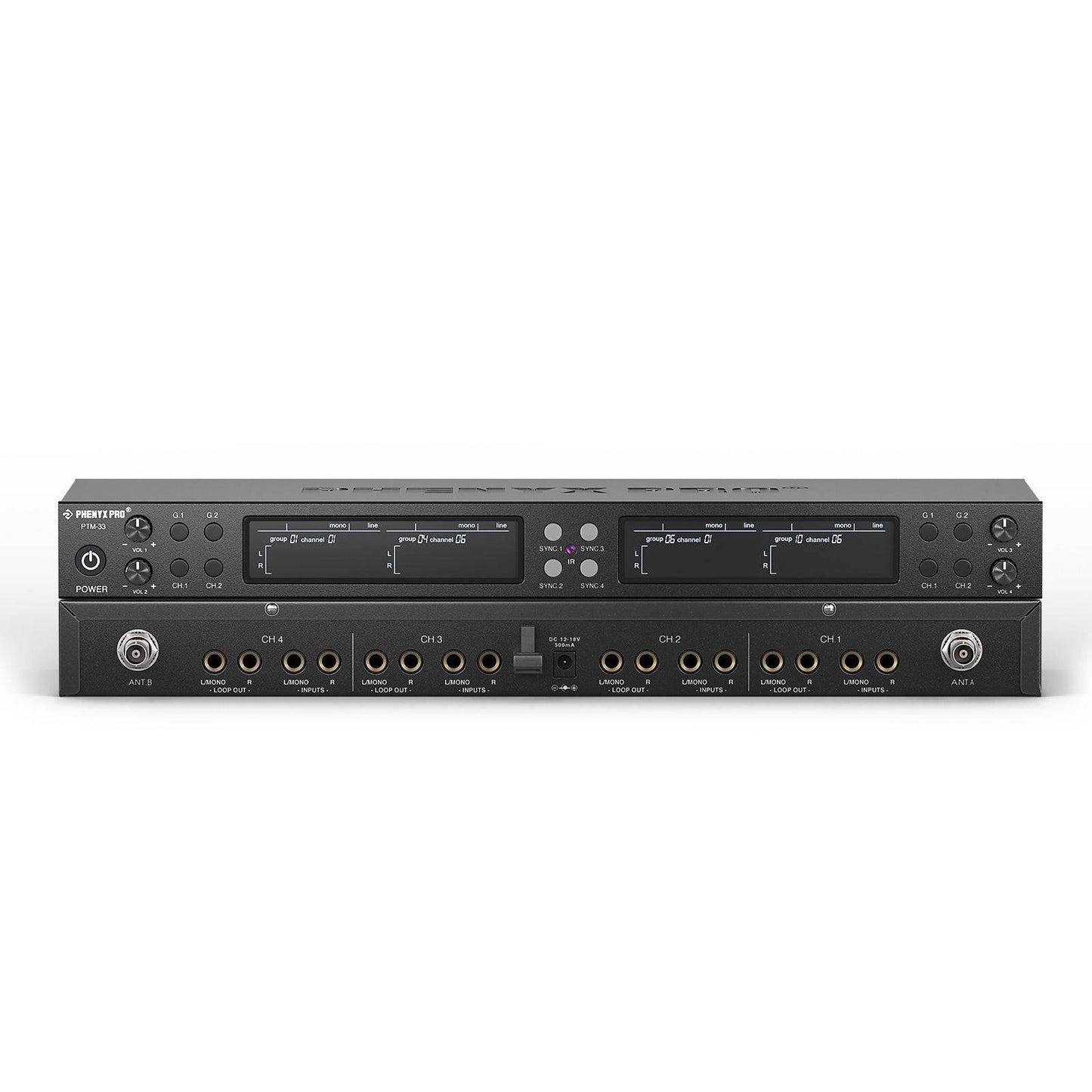 PTM-33-4B | UHF Mono Wireless In-Ear Monitor System w/ 4 Loop Outputs - MSM AV - MSMAV