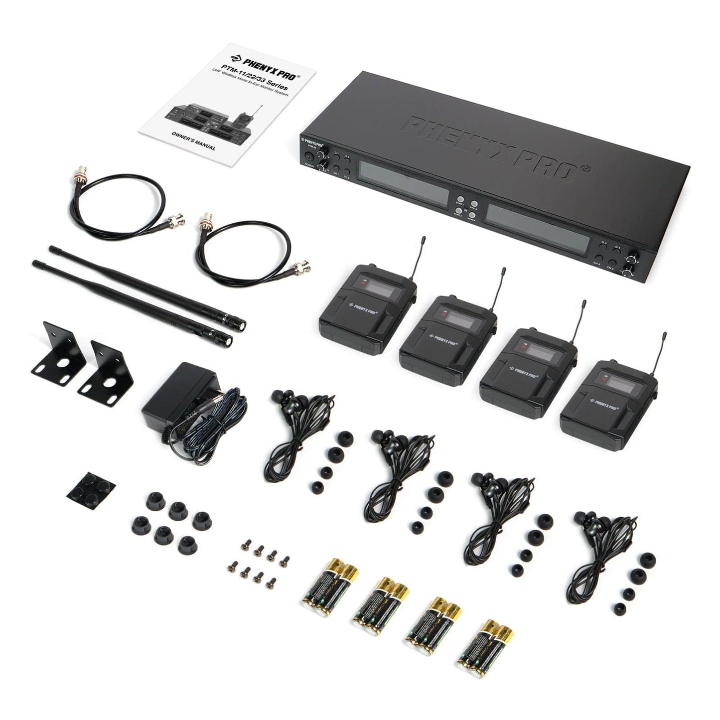 PTM-33-4B | UHF Mono Wireless In-Ear Monitor System w/ 4 Loop Outputs - MSM AV - MSMAV