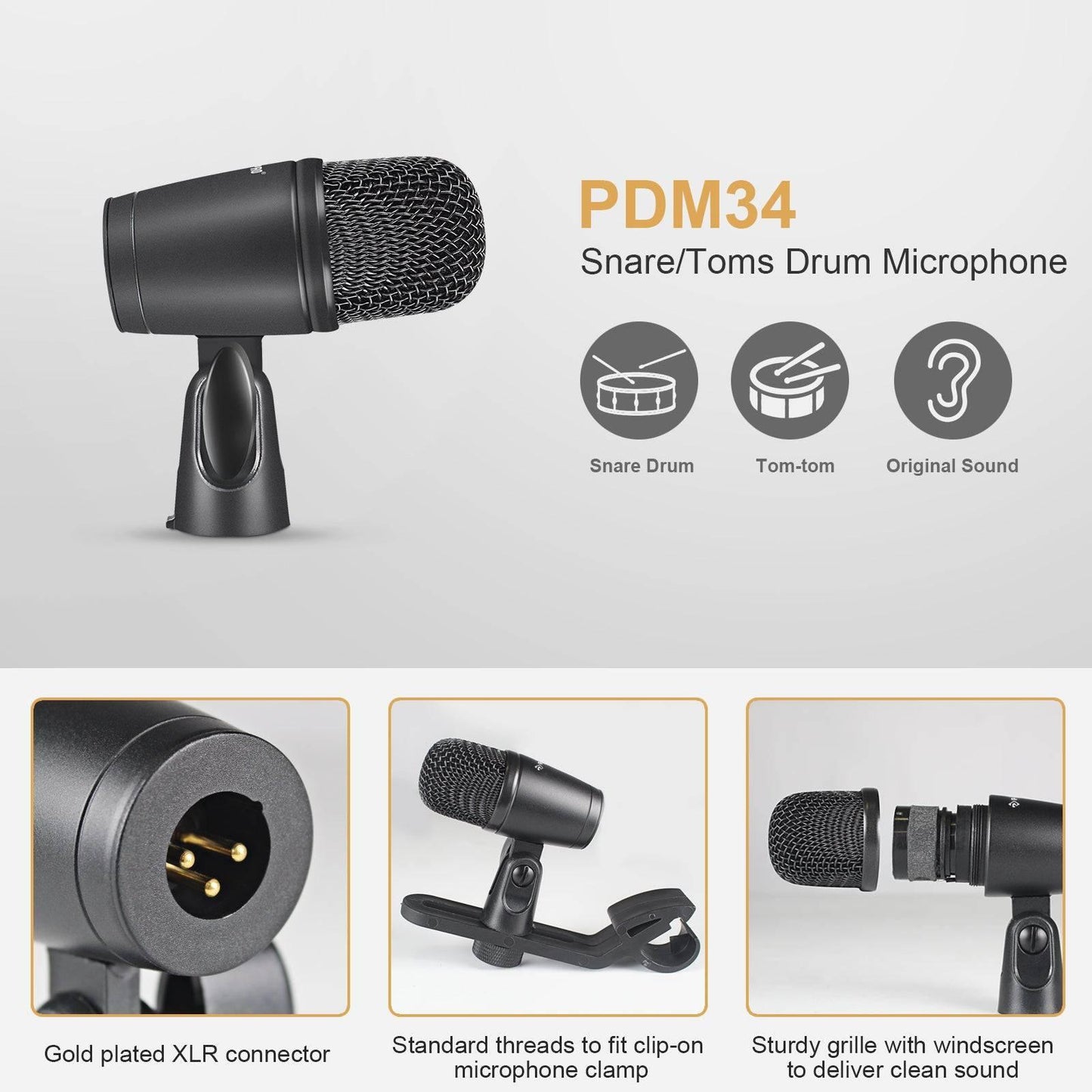 PTD-10 | 7-Piece Drum Microphone Kit w/ Cardioid Patterns - MSM AV - MSMAV