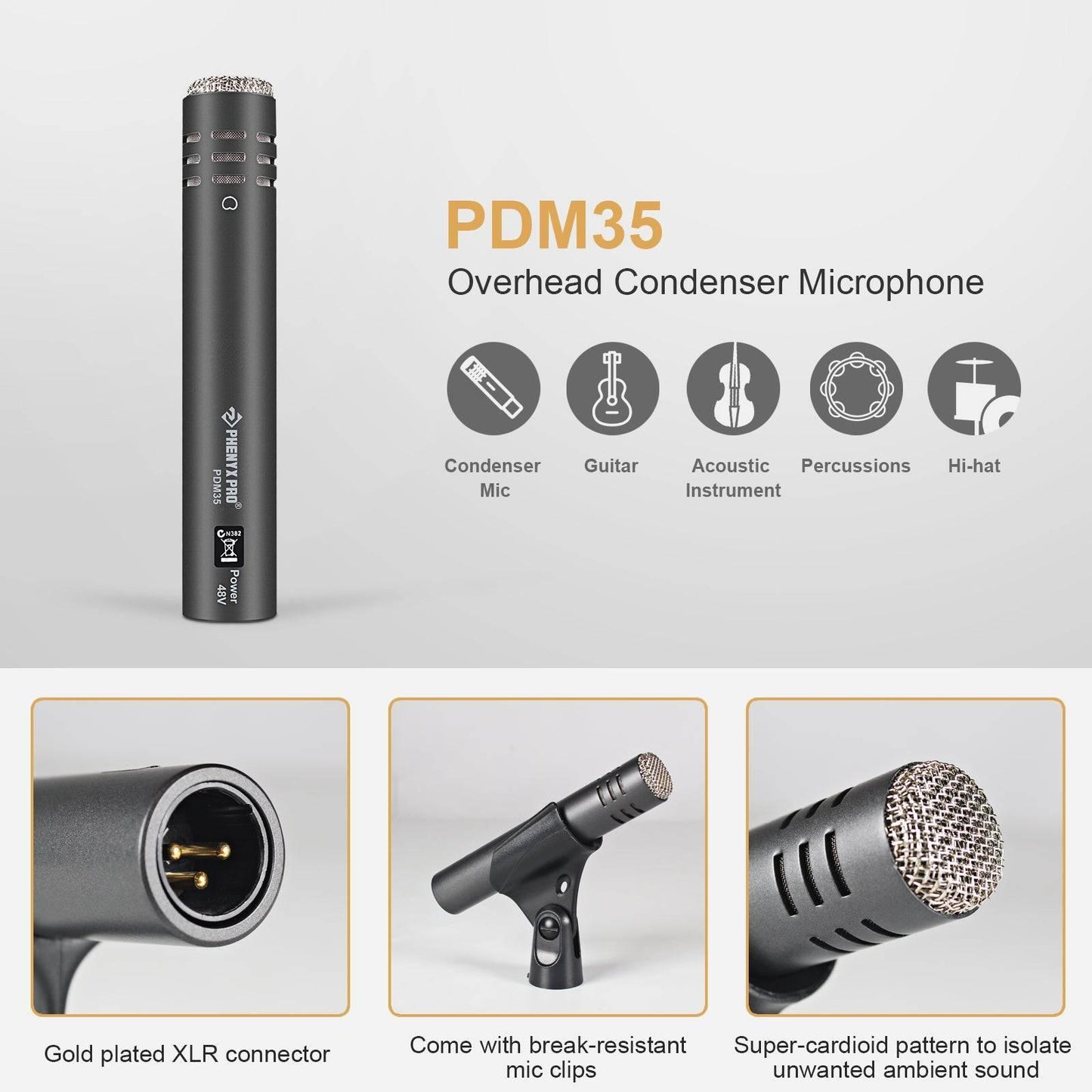PTD-10 | 7-Piece Drum Microphone Kit w/ Cardioid Patterns - MSM AV - MSMAV