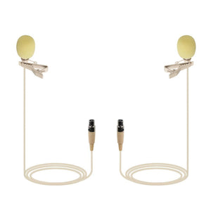 Phenyx Pro Beige Lavalier Lapel Microphone Combo With 3 Pin Mini XLR Jack (Pack of 2)