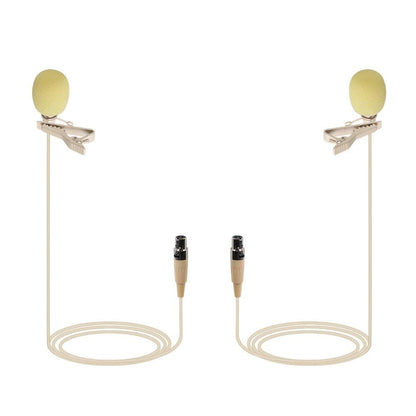 Phenyx Pro Beige Lavalier Lapel Microphone Combo With 3 Pin Mini XLR Jack (Pack of 2)