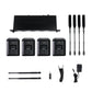 PTC-4 - Black - Quad Channel Wireless Conference Microphone System - Flat Lay View of Complete Set - Phenyx Pro 