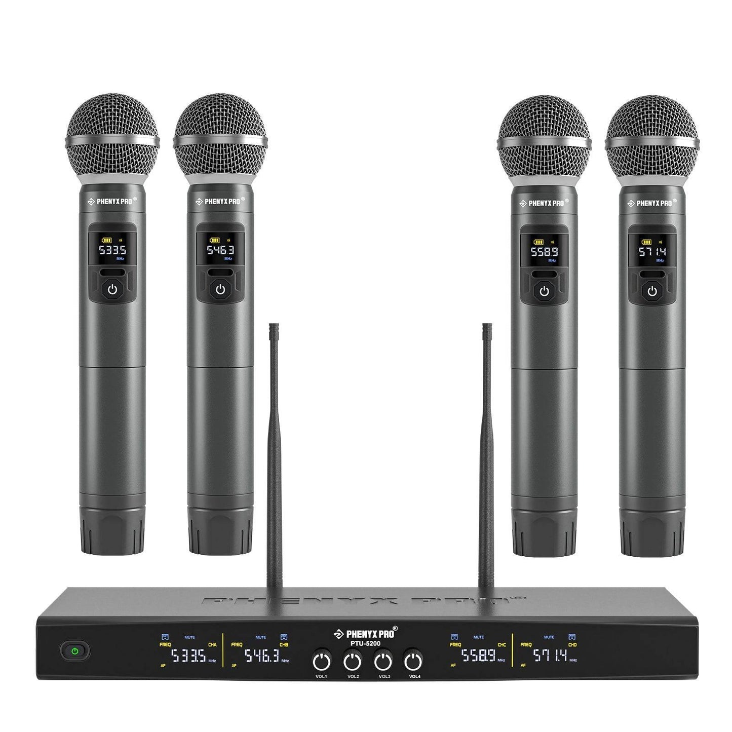 PTU-5200-4H | Quad Wireless Microphone System w/ Frequency Hopping - MSM AV - MSMAV