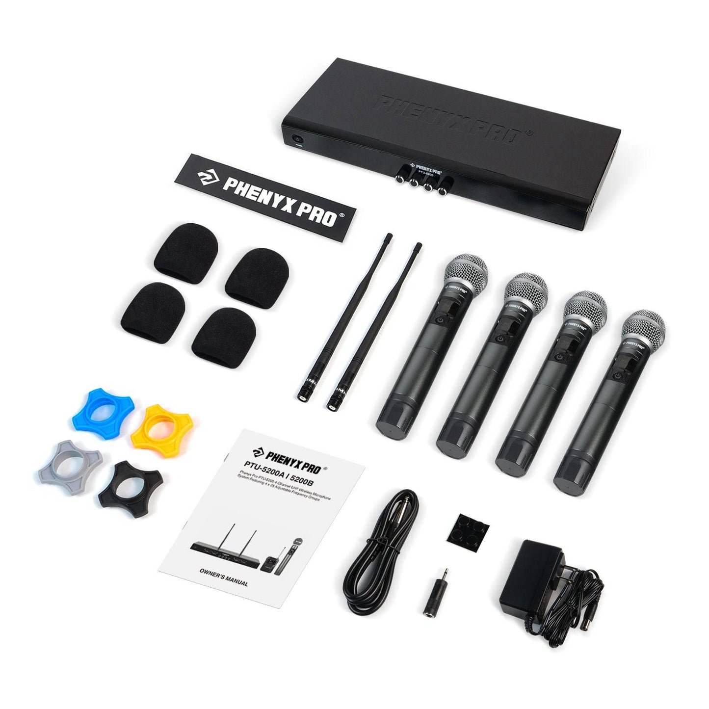 PTU-5200-4H | Quad Wireless Microphone System w/ Frequency Hopping - MSM AV - MSMAV