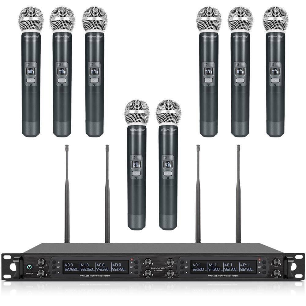 PTU-6000-8H | Eight-channel UHF Wireless Microphone System w/ Auto-Scan