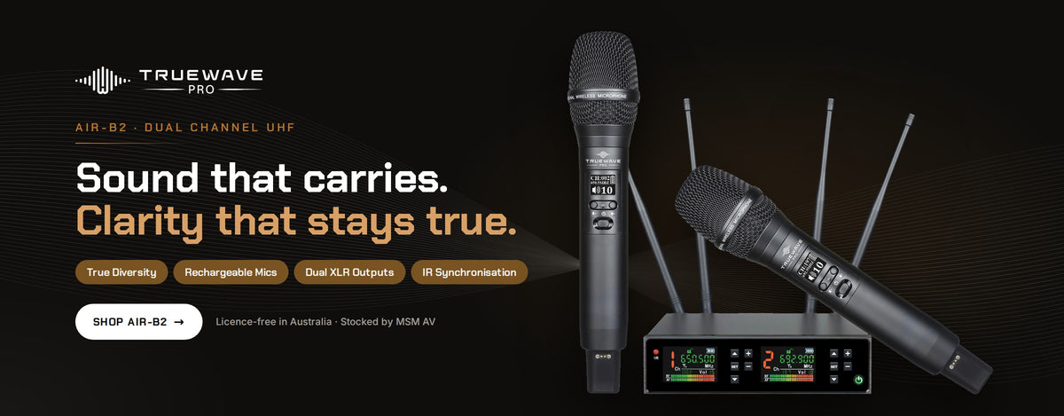 TrueWave Pro AIR-B2 dual-channel UHF wireless system – Sound that carries, clarity that stays true